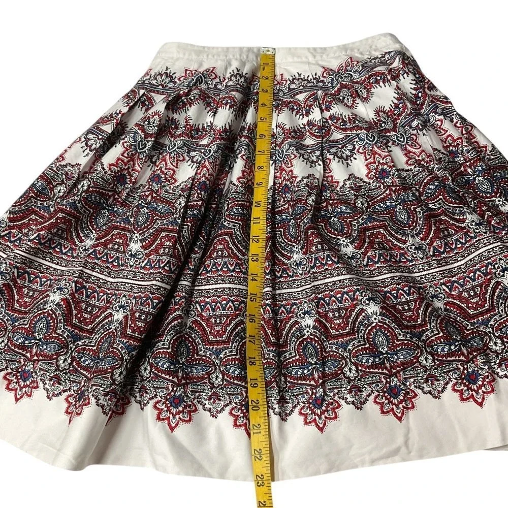 Talbots Petite Women's Floral Print A-Line Pleated Midi Skirt Size‎ 4P Boho